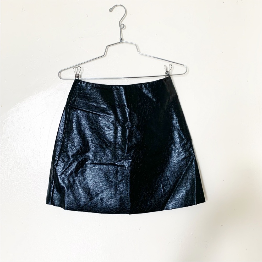 & Other Stories parent leather mini skirt